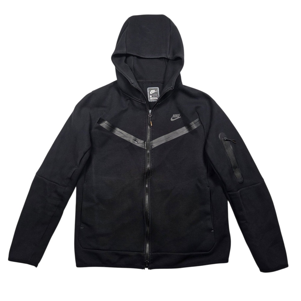 Nike Tech Fleece Full Zip Hoodie Men Large Black Windrunner Jacket Activewear